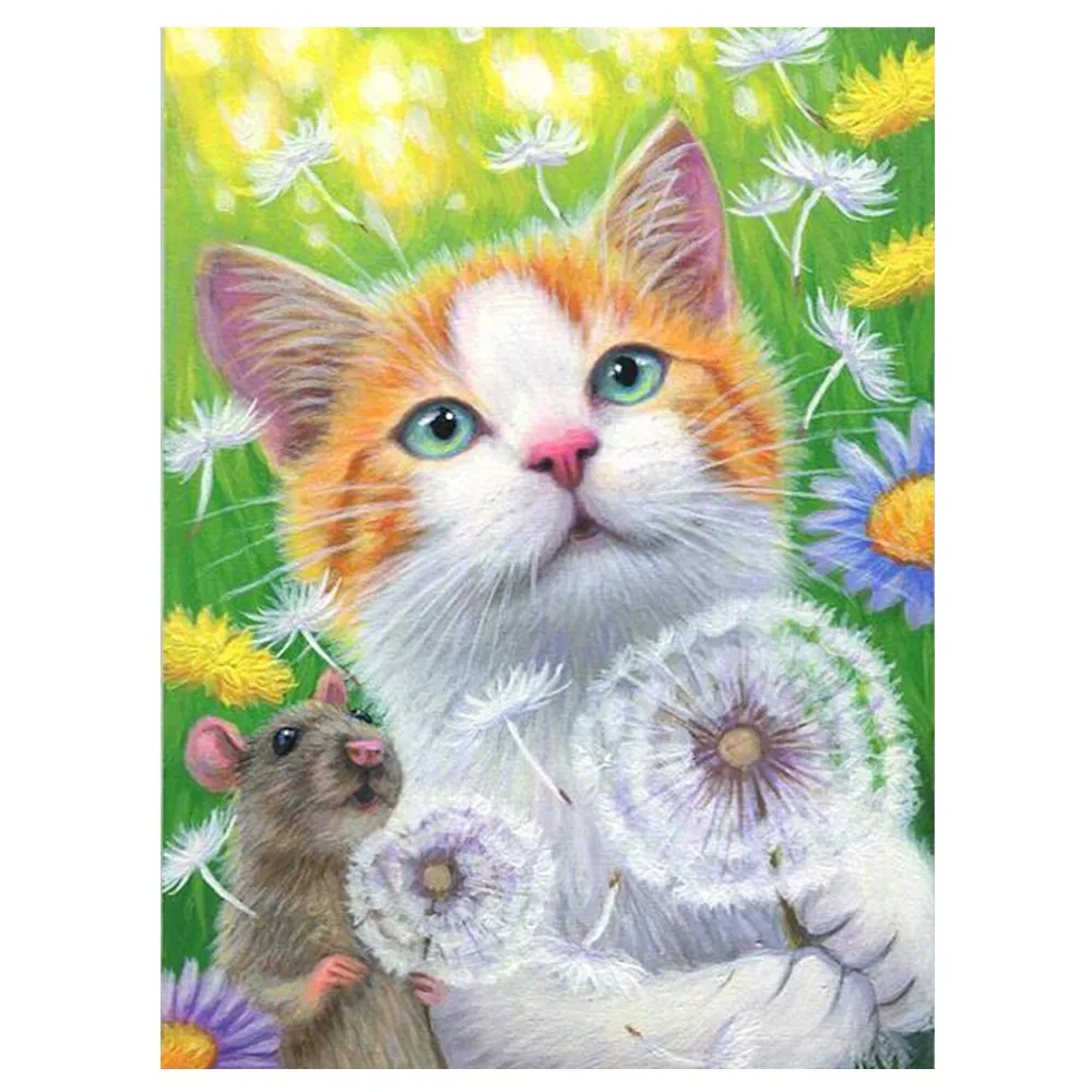 Алмазная 5D живопись полная мозаика с животными кошкой алмазная вышивка
