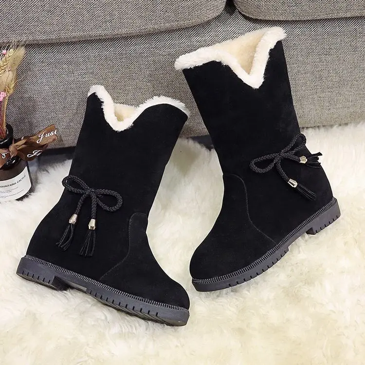 

2021new winter Korean version of the flat-bottom thick long short boots plus velvet women's winter boots women's warm snow boots