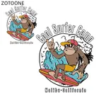 Нашивки ZOTOONE с принтом обезьяны для серфинга, термотрансферные нашивки для одежды, наклейки с мультяшными животными, термоаппликация H