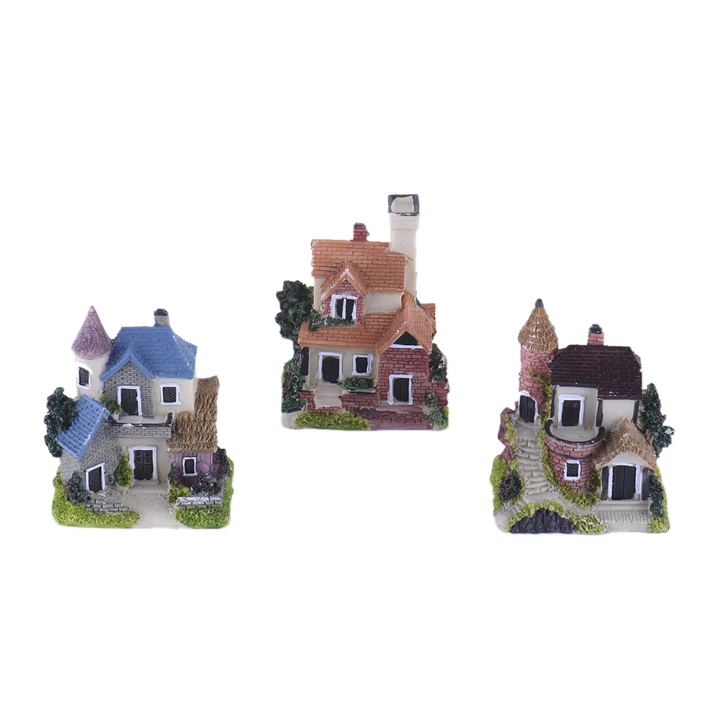 

Dollhouses Fairy Garden Miniature Resin Castle House Micro Landscape Ornament Decoration Accesseries Doll Houses Kids Gift