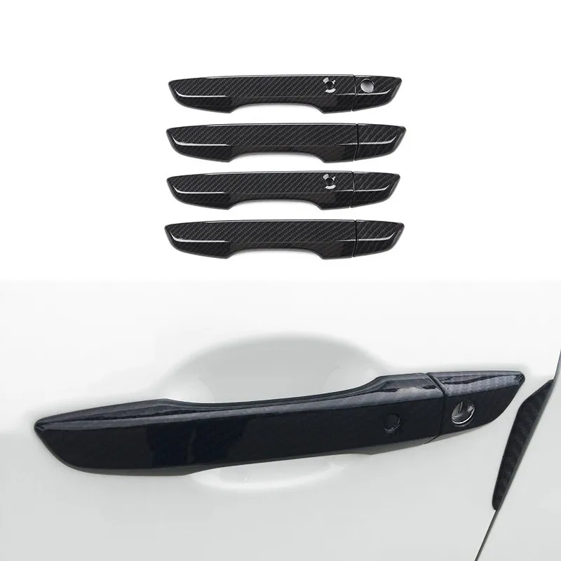 Декоративные наклейки из углеродного волокна LHD RHD на дверную ручку автомобиля