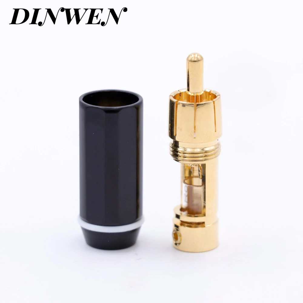Gold Plated 3.5mm Male RCA Plug Connector Adapter for CD Player AMP TV Audio Video Terminal Solder Free