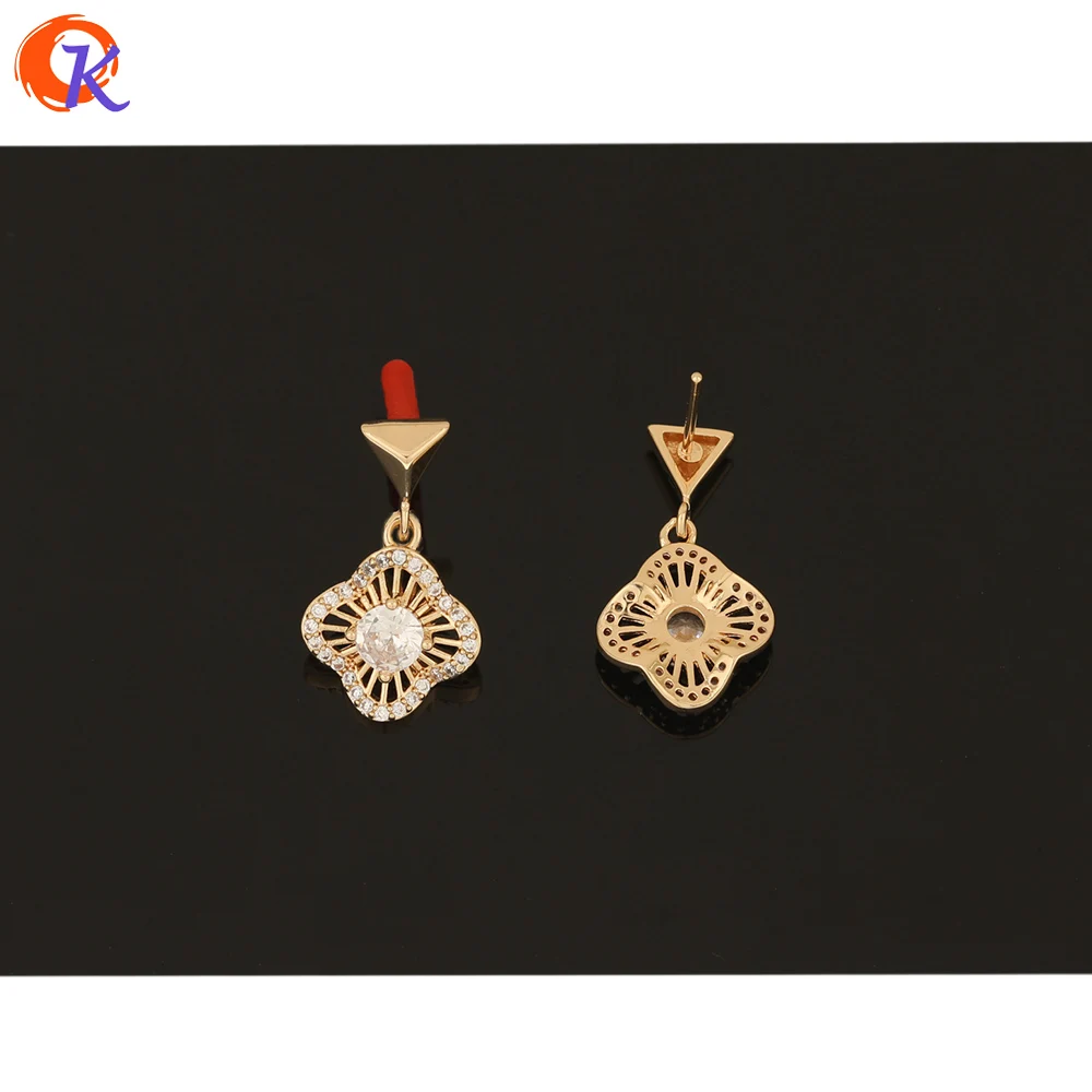 

Cordial Design 30Pcs 13*23MM CZ Earrings Stud/Jewelry Accessories/Flower Shape/Earring Findings/Hand Made/DIY Jewelry Making
