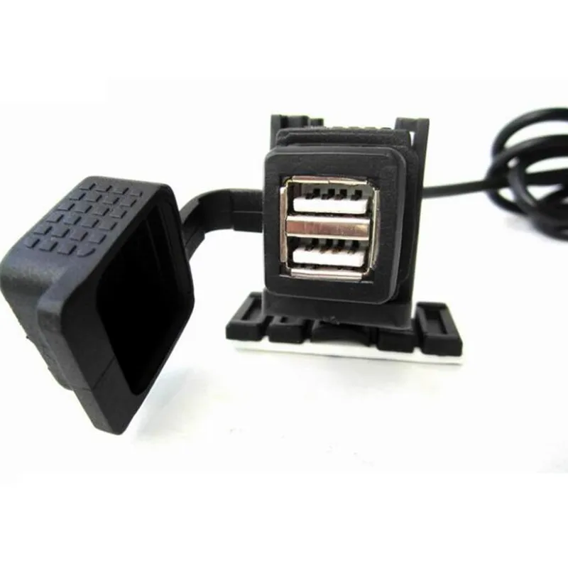 

Dual USB Port 12V Waterproof Motorbike Motorcycle Handlebar Charger Adapter Power Supply Socket For Phone GPS MP4 DC 5V 2.1A