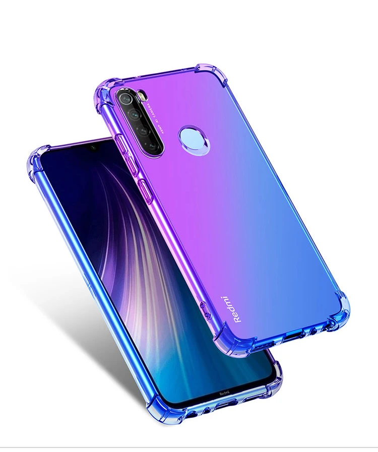 Gradient Armor Silicone Case For Xiaomi Redmi Note 8 Pro Case Transparent Soft TPU Shockproof Bumper Cover For Redmi Note 8 Case