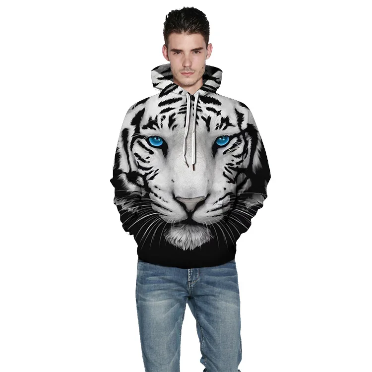 Свитер унисекс с капюшоном и 3D Цифровым принтом Свободный пуловер рисунком
