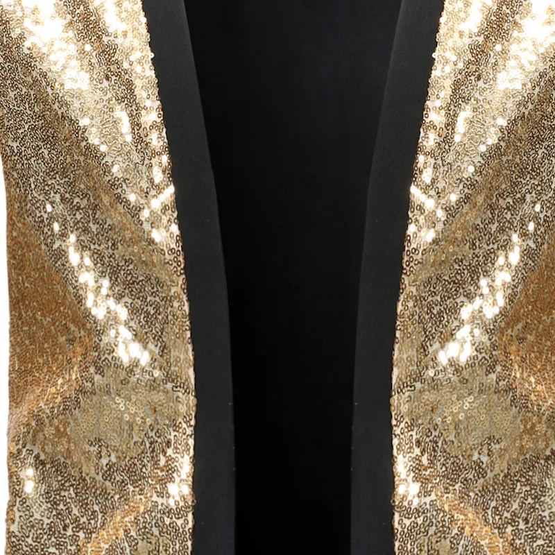 Блестящий черный костюм с блестками блейзер для мужчин DJ ночной клуб Мужской s