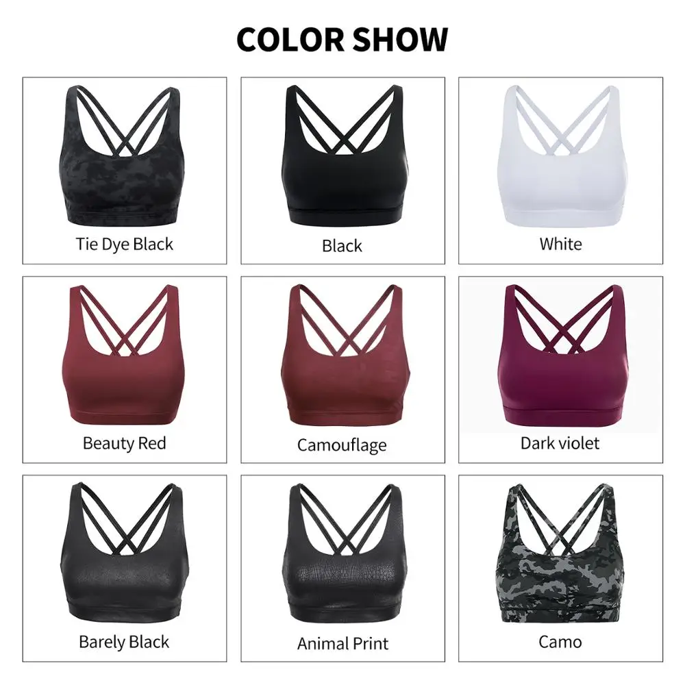 

Sexy Sport Bra Tops For Fitness Crop Top Women Skinny Wirefree Padded Strappy Running Yoga Bra Athletic Sportswear Gym Clothing