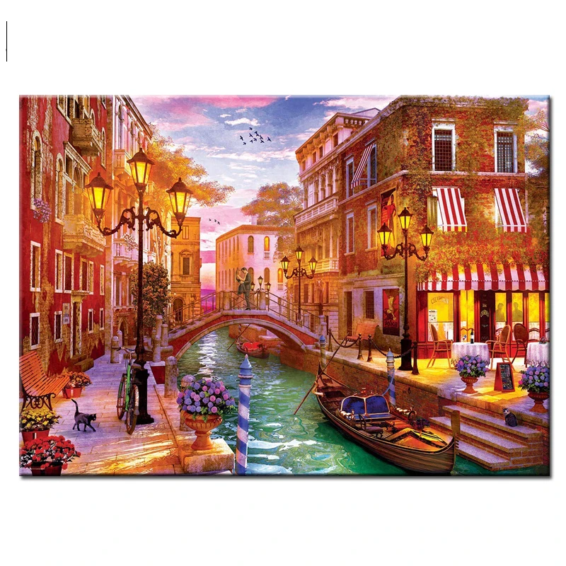 

diy diamond Seaside street diamond painting full square/round drill diamond embroidery Xmas landscape Z0050