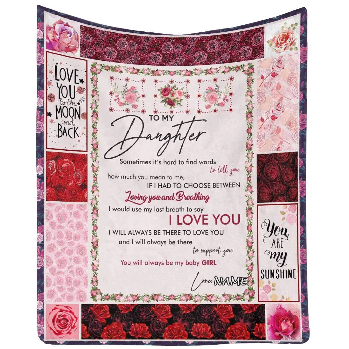 

Одеяло с индивидуальным дизайном для моей дочери, одеяло с надписью «Love You to The Moon and Back»