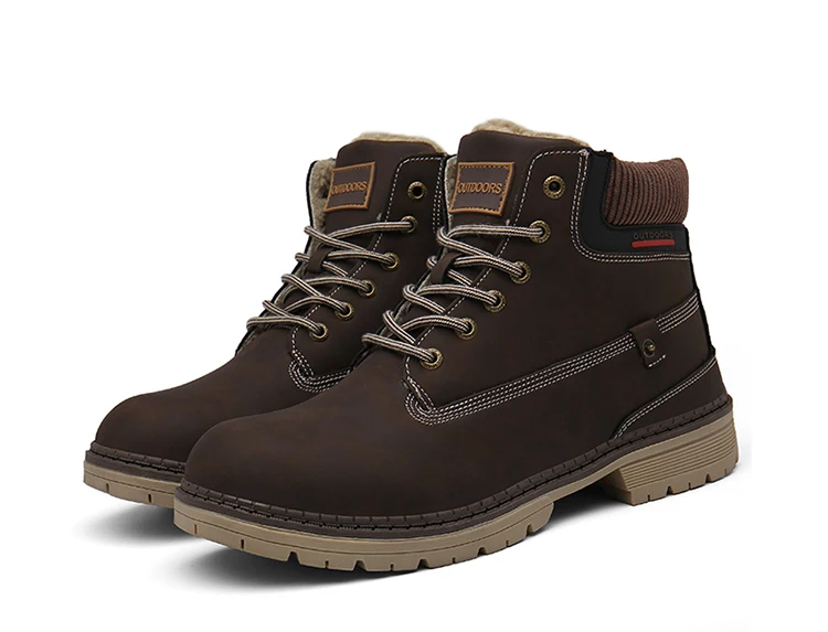 Men Snow Boots With Fur Winter Warm Outdoor Shoes Mens Sneakers Non-slip Rubber Ankle Boots Waterproof Botas De Hombre Warm Shoe