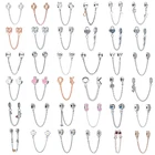 Новая Мода Очаровательная оригинальная цепочка для безопасности комбинированная серия подходит для оригинального Pandora дамский браслет Ювелирные изделия Подарки