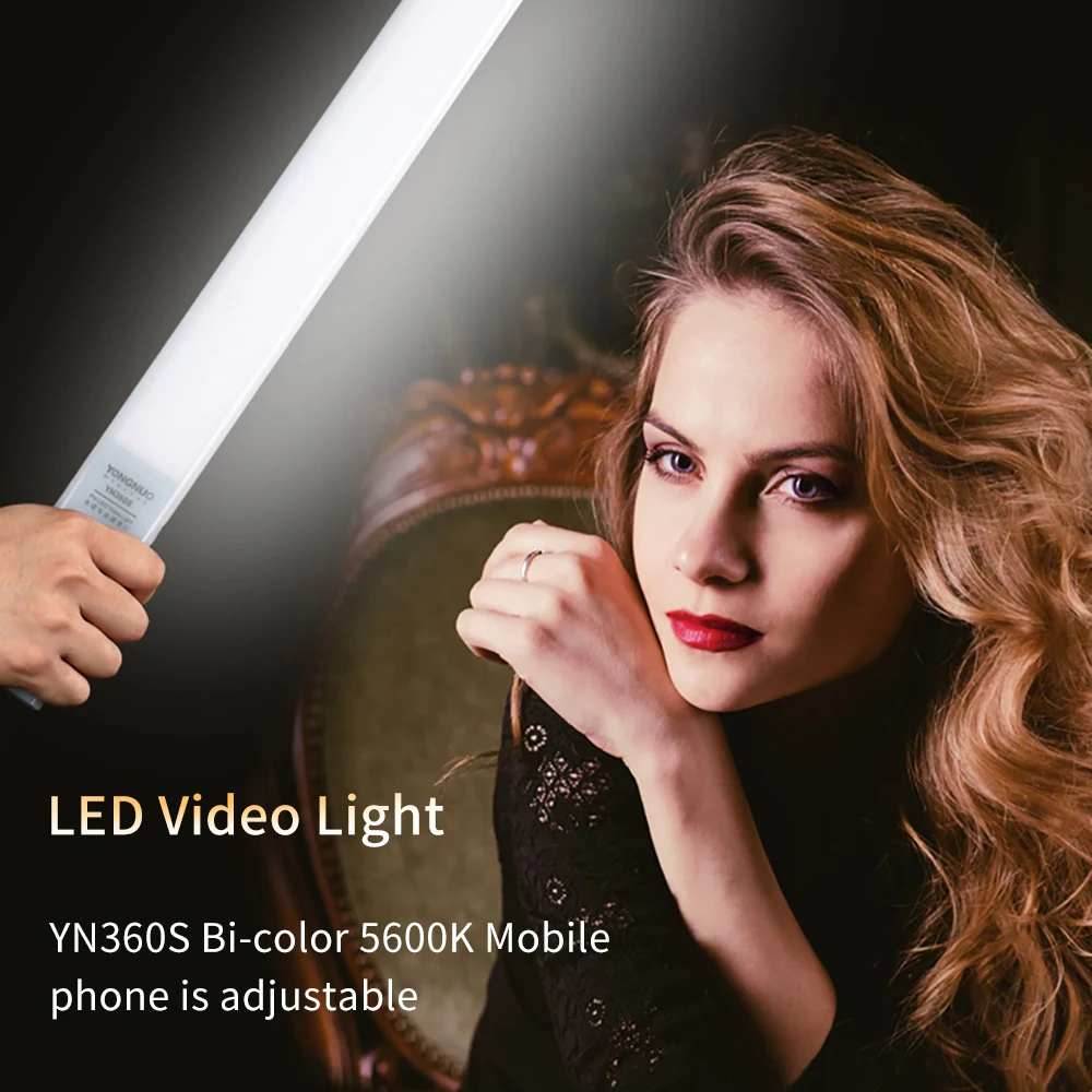 

YONGNUO YN360S Ultra-thin Handheld LED Video Light 3200k to 5500k Phone App Control LED Lighting Stick For wedding photography