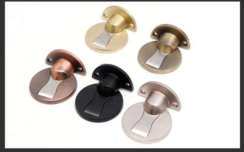 Thickening Magnetic Door Stops Znic Alloy Door Stopper Hidden Door Holders Catch Floor Nail-free Doorstop Furniture Hardware