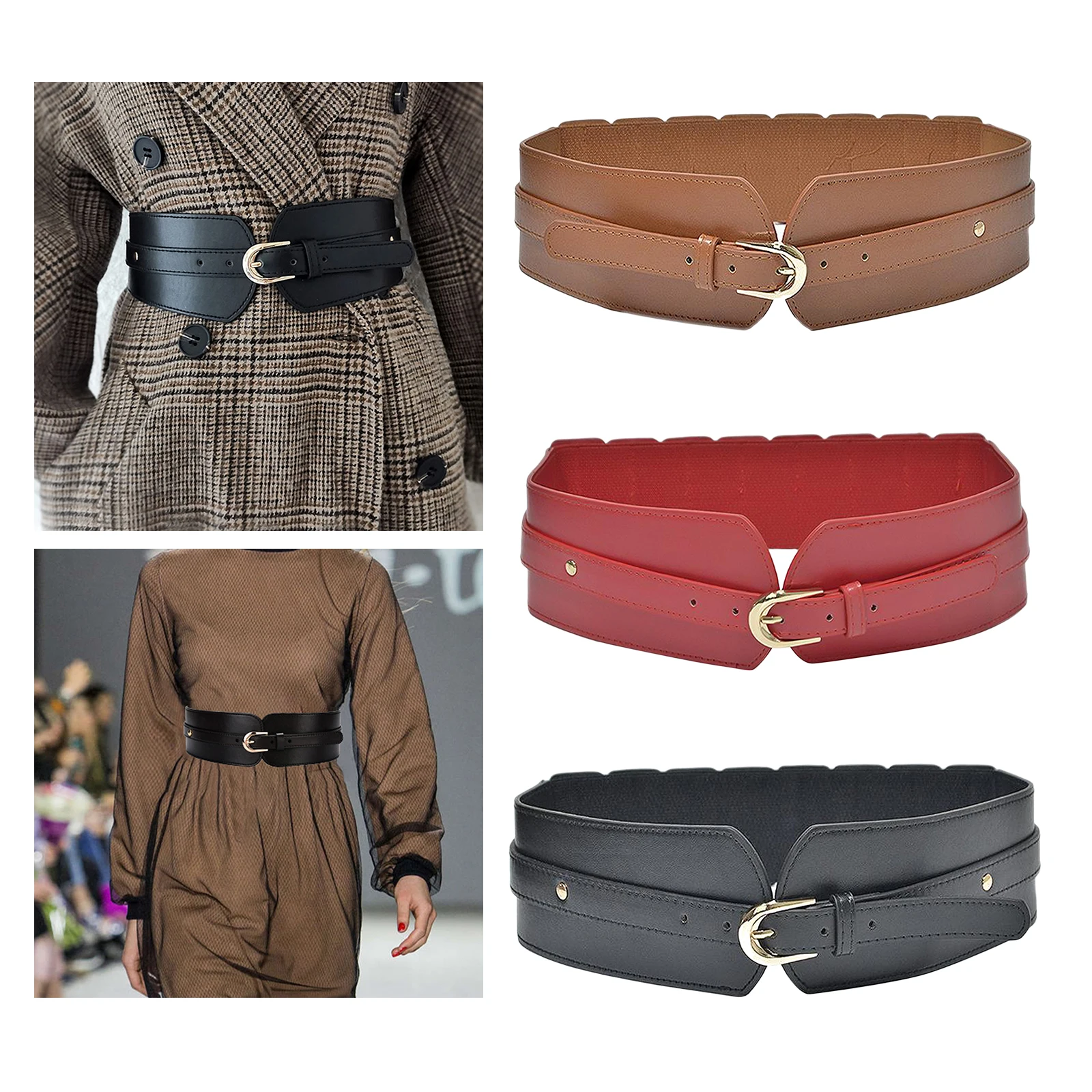 

Women's Fashion High Waist Wide Belt Belt Wide Wrap Around Waistband Belts