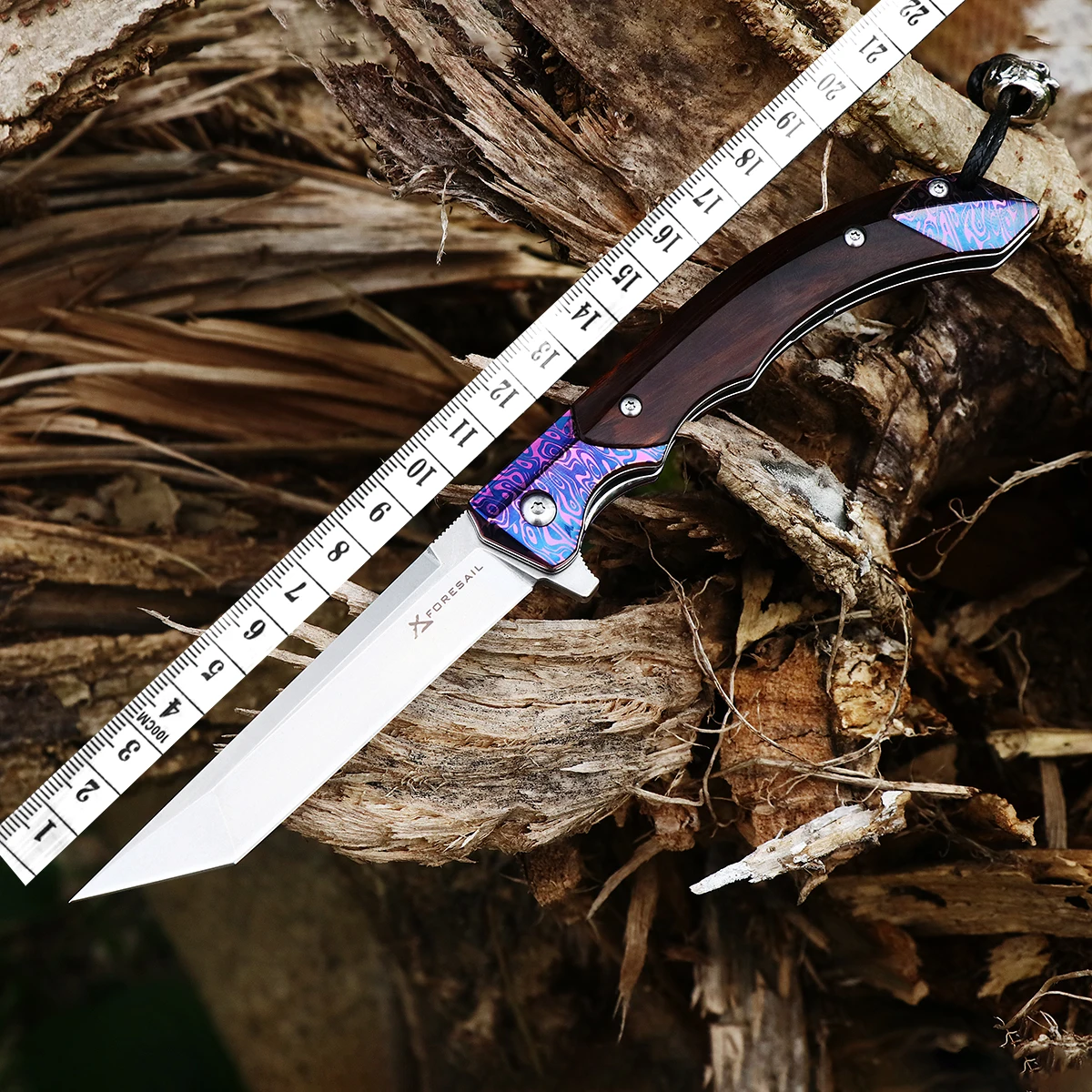 

Карманный нож M390 со стальным лезвием и TC4 из титанового сплава и деревянной ручкой, складные ножи, шарикоподшипники, походный охотничий нож ...