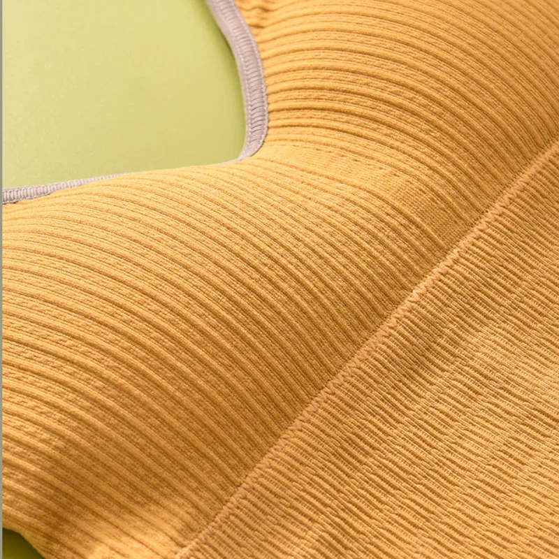 

SALSPOR Seamless Crop Top Bra Women Wireless Padded Sexy U-Shaped Back Bra One-Piece Solid Female Bralette Tops