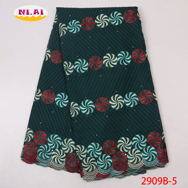 Latest Nigerian Laces Embroidery Yellow Dry Lace Fabric 100% Cotton Hot Sale African Swiss Voile 5yards For Party NA2909B-1 | Дом и сад