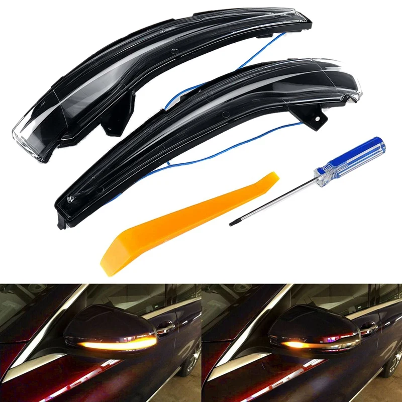 Синее + Янтарное светодиодное динамическое боковое зеркало заднего вида