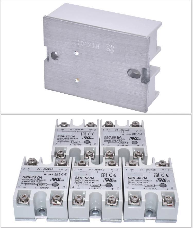 Твердотельные реле Ssr-10aa Ssr-25aa Ssr-40aa 10a 25a 40a Ac Управление переменного тока генератор импульсов 80-250vac для 24-380vac Ssr 10aa 25aa 40aa