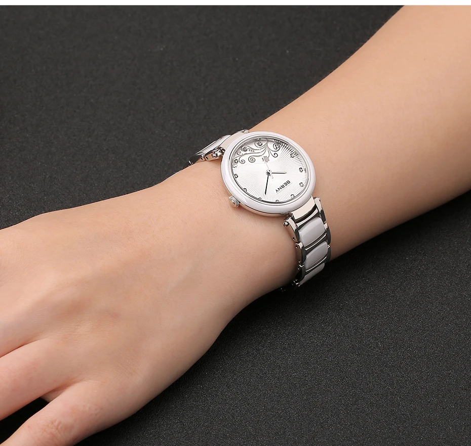 Ladies water proof Quartz  Watch Casual fashion Stainless Steel Ceramic Strap Sapphire Glass Import movement Exquisite watch enlarge