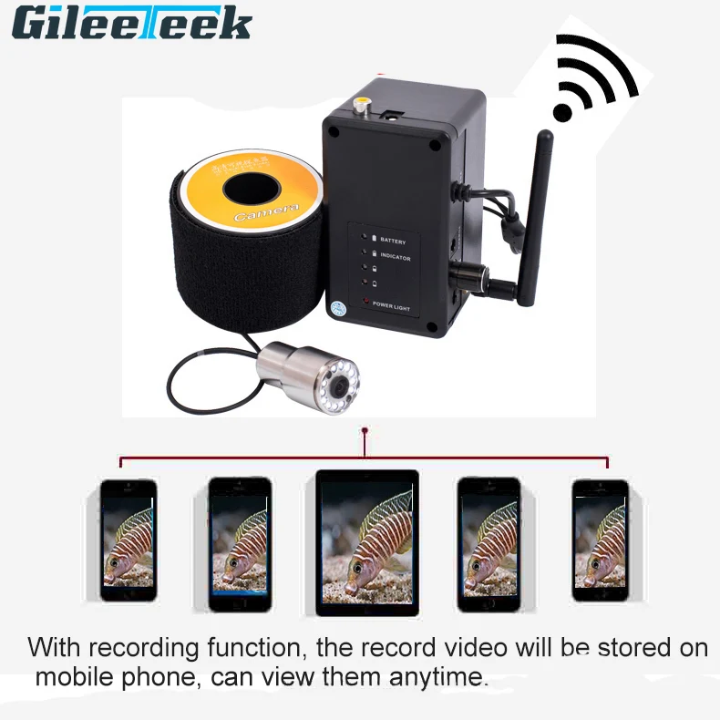 Pаспродажа WF13WSL 2,4G Wifi Беспроводная HD-видеокамера подводная камера для фотосъемки рыбопоисковый монитор IP68 водонепроницаемый