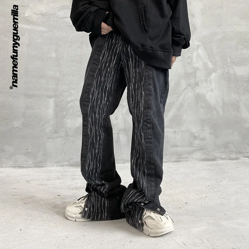 

Namefunyguerrilla дизайн цветные прямые джинсы мужские Свободные мешковатые джинсы в стиле хип-хоп 2021 модные корейские джинсовые брюки 3304