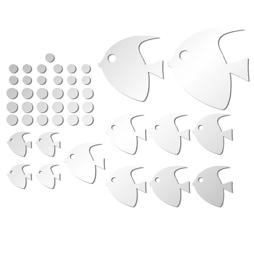 13 шт. настенные наклейки с тропической рыбой акриловые зеркальные модные