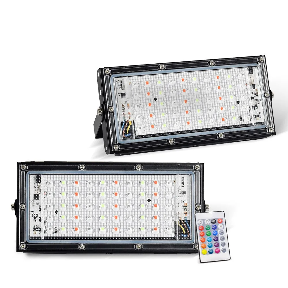 

LED Flood Light 50W AC 220V 240V Outdoor Floodlight Spotlight RGB warm cold LED street Lamp IP66 waterproof Landscape Lighting