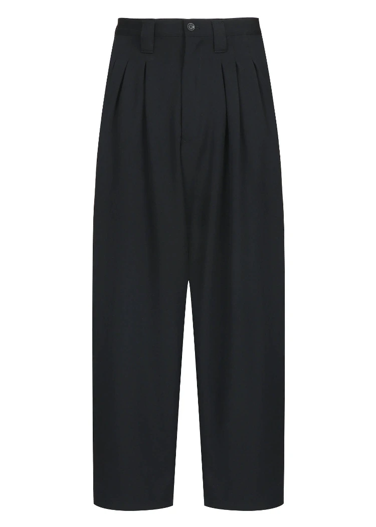 Мужские повседневные брюки темно-черные свободные подиумная мода большой размер