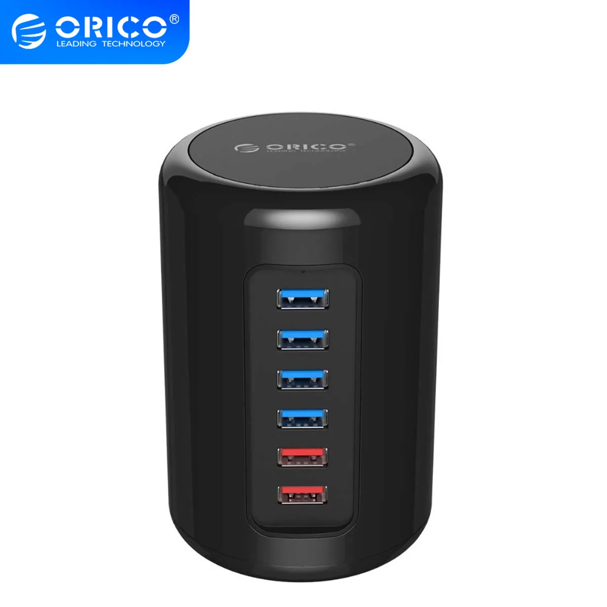 

ORICO USB Charging Hub With Power Adapter External Stand Desk Hub Splitter Rj45 Gigabit Ethernet Expander Computer Peripheral