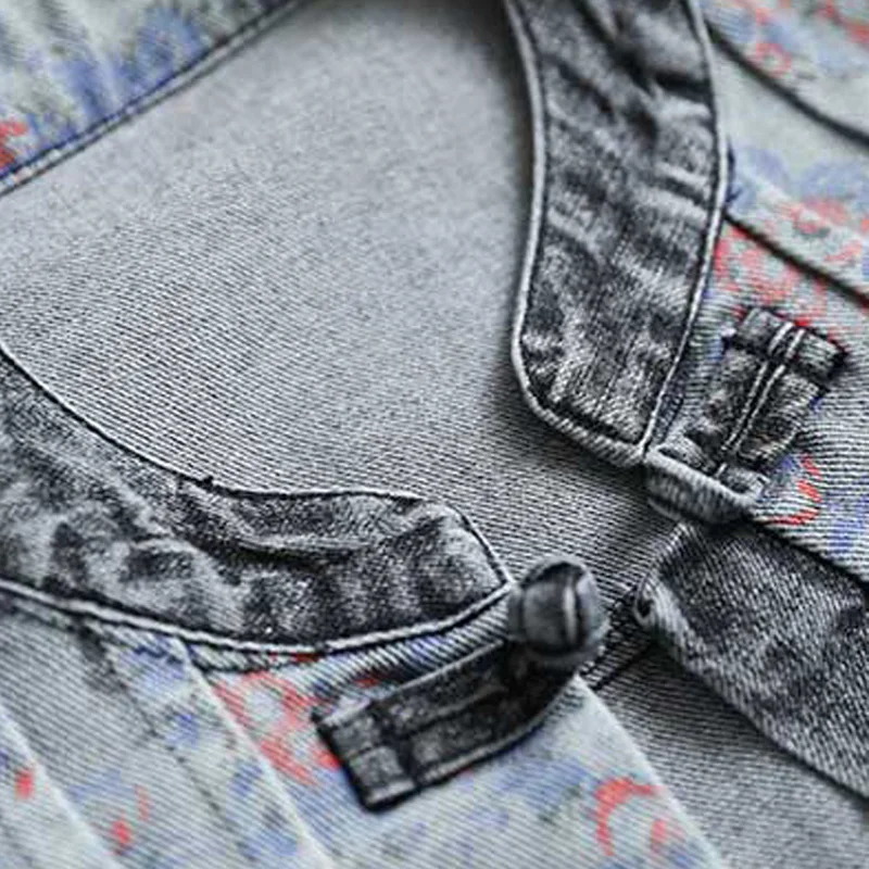 

Denim Vest Outwear Sleeveless Jacket for Spring Women Loose Print Chinese Style Retro Fashion Casual AZ24511726