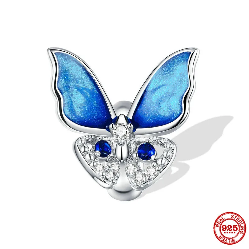 Браслет-Шарм женский из серебра 925 пробы в виде бабочки медведя слона цветка