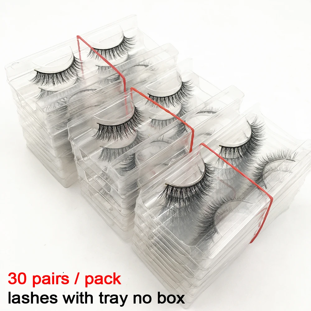 Оптовая продажа 30 пар без коробки норковые ресницы Объемные Накладные ручной