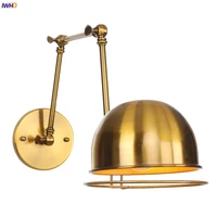 iwhd gold swing arm retro wall light bedroom stair mirror loft industrial decor vintage wall lamp sconce led applique murale led
