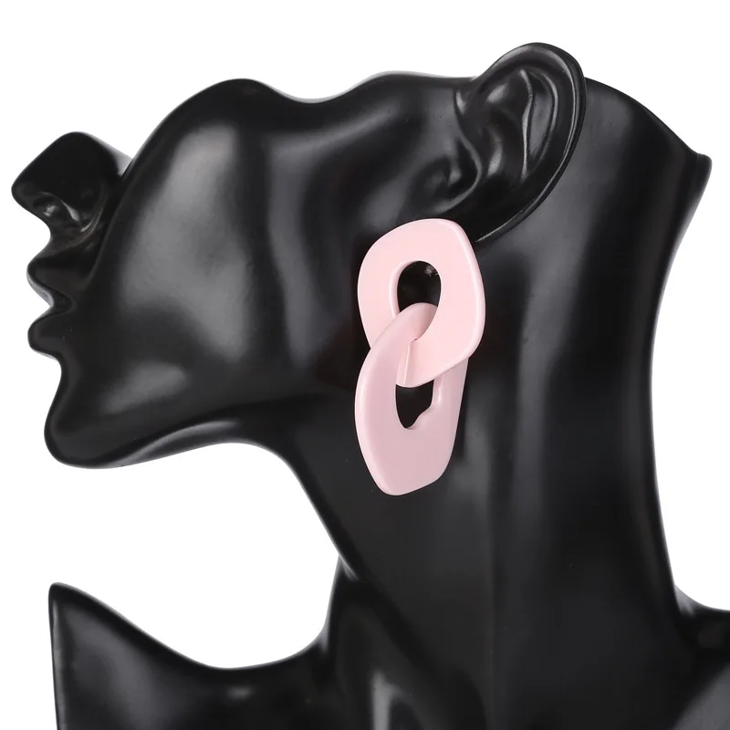 Серьги женские двойные круглые из акрила нержавеющей стали|Серьги-подвески| |