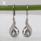 Bague Ringen модные серебряные 925 ювелирные изделия Радужный топа камень серьги для женщин в форме капли воды серьги высокого качества