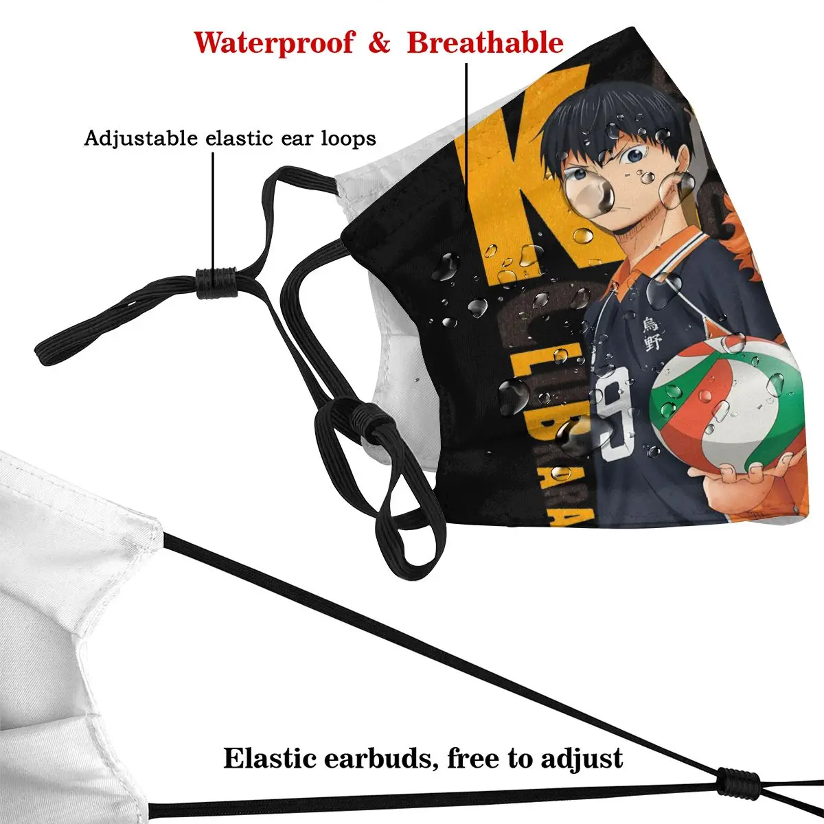 Haikyuu Hinata японское аниме лицо маскарилла ролбол парнтер модная многоразовая маска