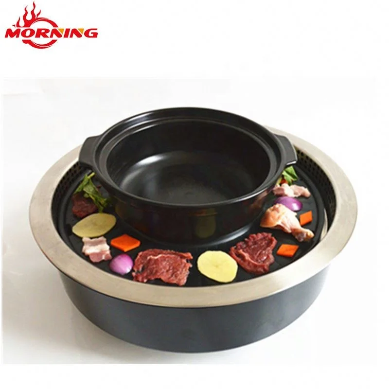 Дешево Домашний гриль, ресторанное оборудование, электрический гриль для барбекю, гриль с горячим горшком для столешницы