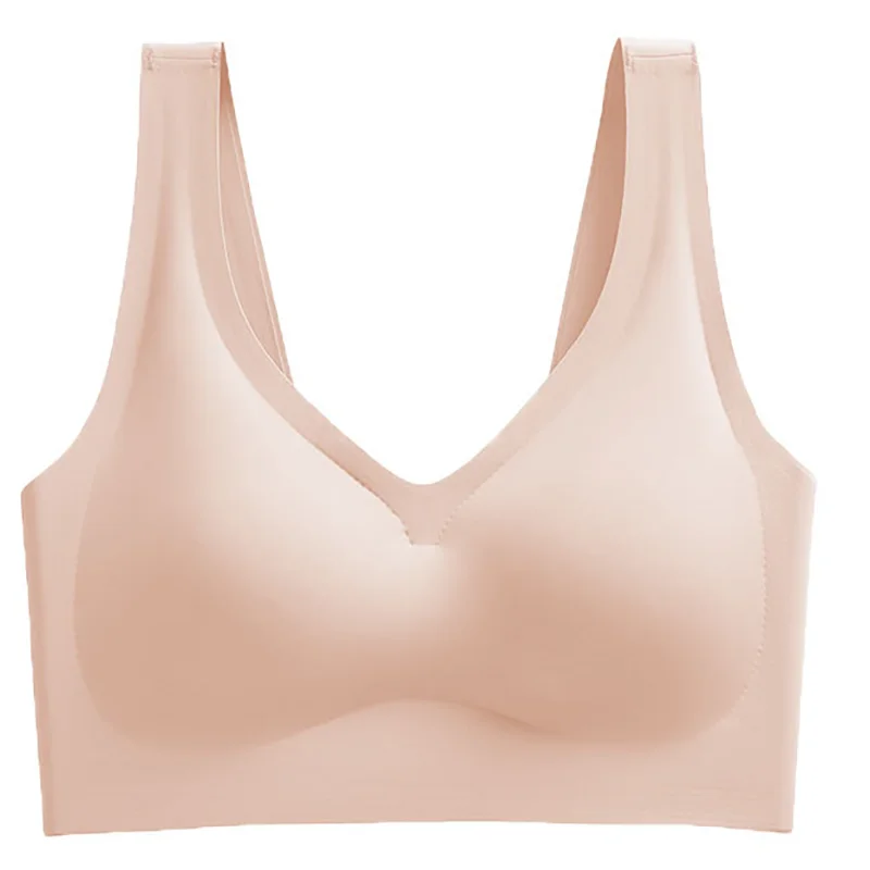 

2021 New Plus Size Bra For Women One Piece Seamless Solid Push Up Underwear Big Breast Bra Zero Summer Thin 4XL 5XL 6XL 7XL