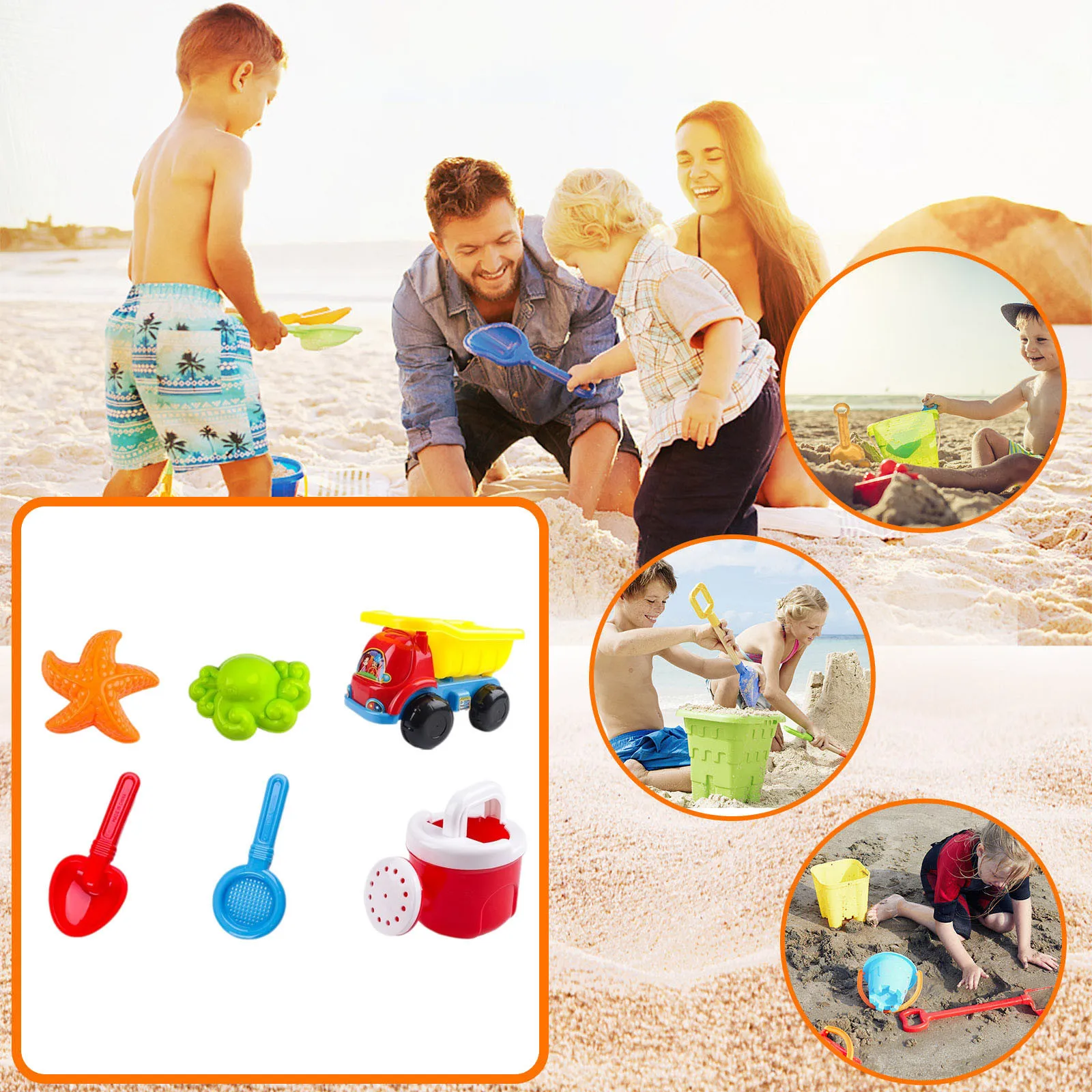 

beach toys zandbak speelgoed 6Piece Beach Toy Sand Set Sand Play Sandpit Toy Summer Outdoor Toy juguetes playa#2