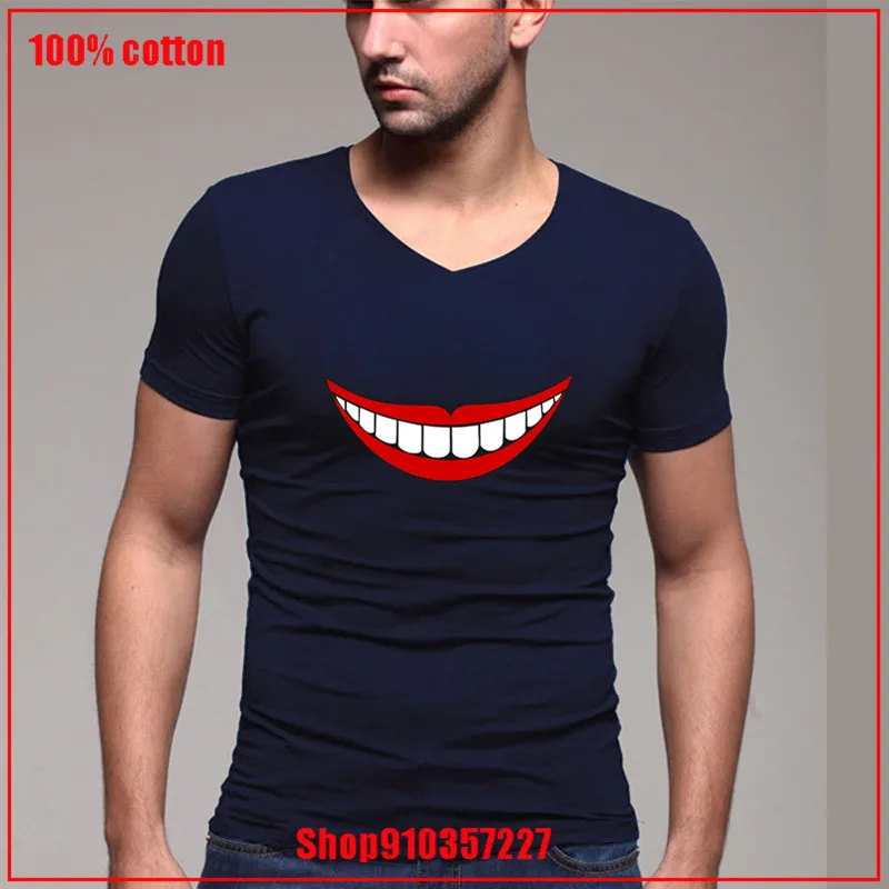 Футболка мужская хлопковая с коротким рукавом и V-образным вырезом | Мужская