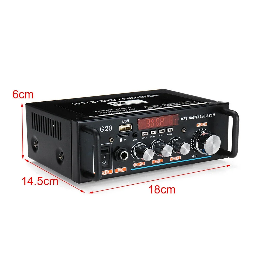 

600W Digital Bluetooth Home Aduio Amplifier HIFI Stereo Subwoofer 220V 12V Home Theater Audio Sound System Professional AMP