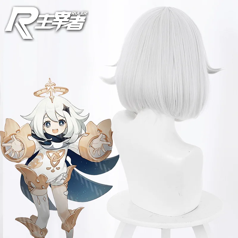

Off-white Wave Head Short Hair Cosplay Wig Anime Wig Wig Heat-resistant Synthetic Wig Halloween Cosplay