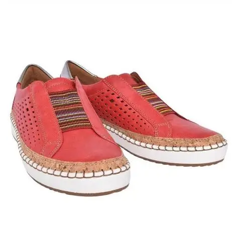 Женские кроссовки, подходящие для широкой ноги; женская обувь с перфорацией; прошитая вручную полосатая дышащая обувь с эластичной лентой в стиле ретро; повседневная обувь на плоской подошве