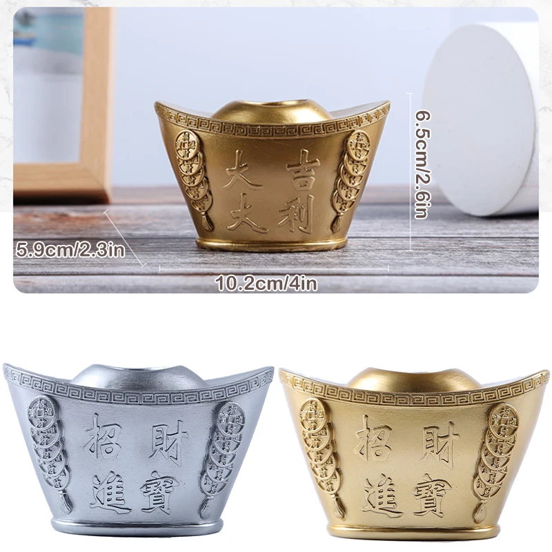 

Yuan Bao Toothpick Holder Dispenser Sturdy Toothpick Storage Box Prosperity Home Decoration For Office Living Room Decoration