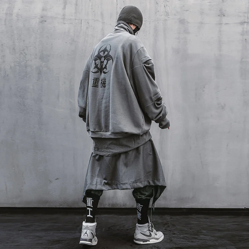 

Пуловер с принтом на молнии, толстовка с капюшоном, Мужская Уличная одежда в стиле хип-хоп, свитшот, мужские весенние хлопковые топы 2021 WB073