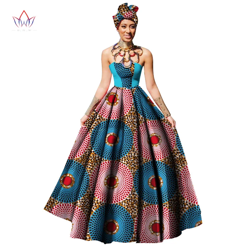 Платье женское вечернее с принтом без бретелек большие размеры WY1805|dress maxi|womens