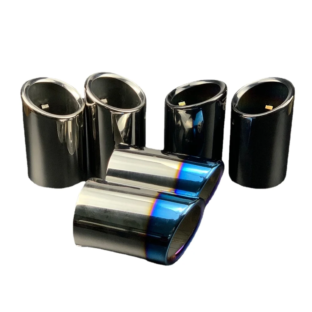 

1 Pair Stainless Steel Car Exhaust Straight Tail Pipe Tips 80mm Inlet for A4 A5 A6 Q3 09-16