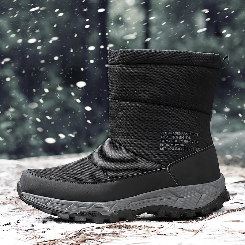 Модные зимние ботинки для походов теплые ботильоны удобная Рабочая обувь с